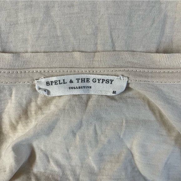 Spell and The Gypsy Stargazer 76 Shirt Short Sleeve Cream Tan Colored Sz Medium - Picture 2 of 8
